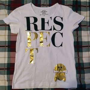 *SALE* White Respect Animals Dog Top Short Sleeve Tee Y2K